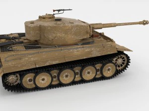 panzer tiger tank early with interior 3D Model