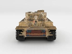 panzer tiger tank early with interior 3D Model
