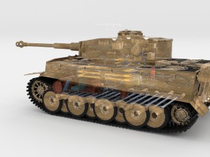 panzer tiger tank early with interior 3D मॉडल