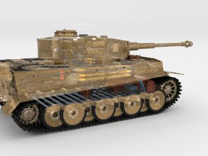 panzer tiger tank early with interior 3D Model