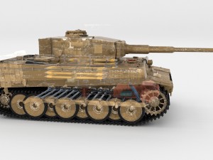 panzer tiger tank early with interior 3D मॉडल