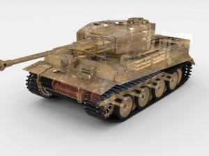 panzer tiger tank early with interior 3D मॉडल