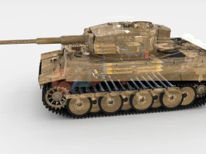 panzer tiger tank early with interior 3D Model