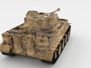 panzer tiger tank early with interior 3D मॉडल