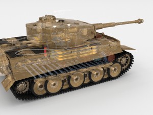 panzer tiger tank early with interior 3D मॉडल