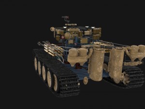 panzer tiger tank early with interior 3D मॉडल