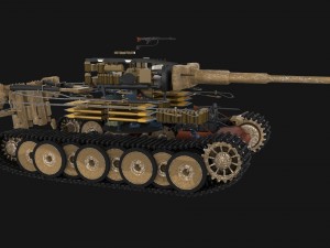 panzer tiger tank early with interior 3D मॉडल