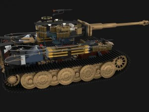 panzer tiger tank early with interior 3D Model