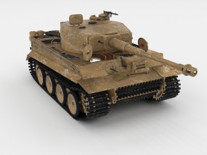 panzer tiger tank early with interior 3D मॉडल