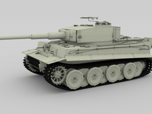 panzer tiger tank early with interior 3D मॉडल