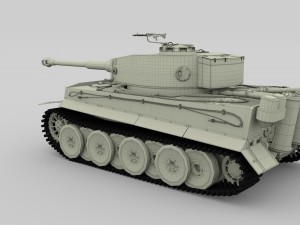 panzer tiger tank early with interior 3D मॉडल