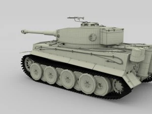 panzer tiger tank early with interior 3D Model