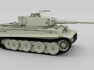panzer tiger tank early with interior 3D मॉडल
