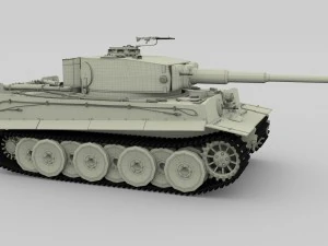 panzer tiger tank early with interior 3D Model