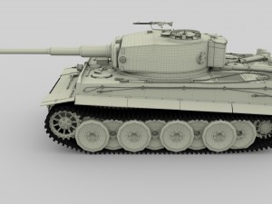 panzer tiger tank early with interior 3D मॉडल