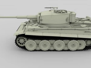 panzer tiger tank early with interior 3D Model