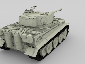 panzer tiger tank early with interior 3D मॉडल
