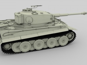 panzer tiger tank early with interior 3D मॉडल