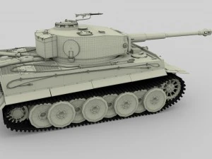 panzer tiger tank early with interior 3D Model