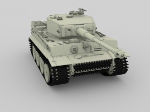 panzer tiger tank early with interior 3D मॉडल