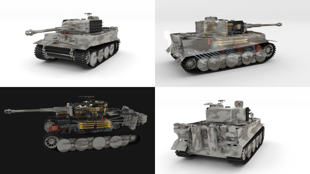 panzer tiger tank late 1944 v3 with interior 3D Model .c4d .max .obj .3ds .fbx .stl .blend 