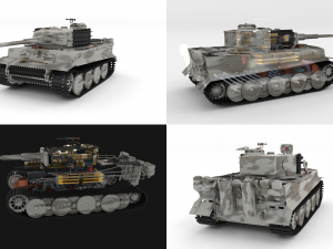 panzer tiger tank late 1944 v3 with interior 3D Model