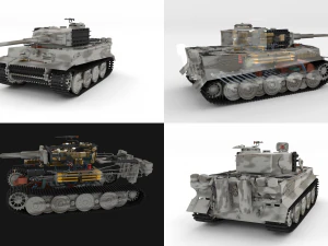 czołg panzer tiger koniec 1944 v3 z wnętrzem Model 3D
