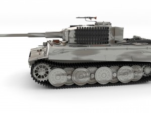 panzer tiger tank late 1944 v3 with interior 3D Model