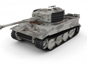 panzer tiger tank late 1944 v3 with interior 3D Model