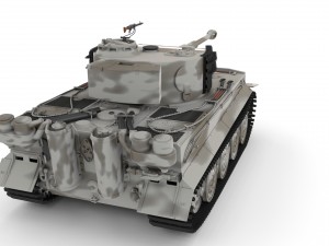 panzer tiger tank late 1944 v3 with interior 3D Model