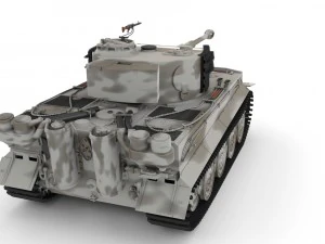 panzer tiger tank late 1944 v3 with interior 3D Model