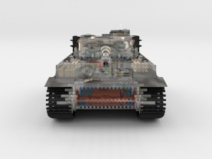 panzer tiger tank late 1944 v3 with interior 3D Model