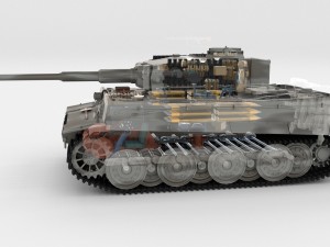 panzer tiger tank late 1944 v3 with interior 3D Model
