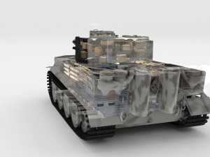 panzer tiger tank late 1944 v3 with interior 3D Model
