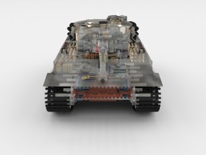 panzer tiger tank late 1944 v3 with interior 3D Model