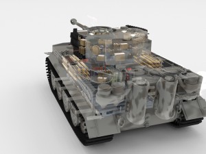 panzer tiger tank late 1944 v3 with interior 3D Model