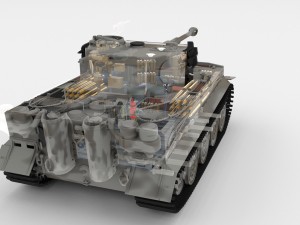 panzer tiger tank late 1944 v3 with interior 3D Model