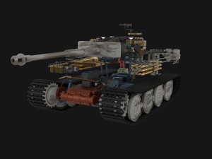 panzer tiger tank late 1944 v3 with interior 3D Model