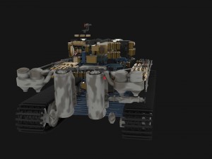 panzer tiger tank late 1944 v3 with interior 3D Model