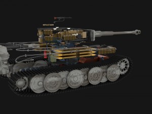 panzer tiger tank late 1944 v3 with interior 3D Model