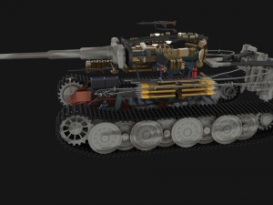 panzer tiger tank late 1944 v3 with interior 3D Model