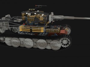 panzer tiger tank late 1944 v3 with interior 3D Model