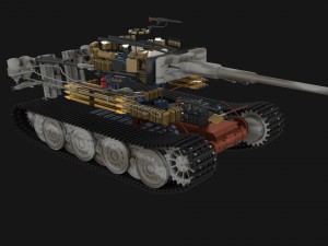 panzer tiger tank late 1944 v3 with interior 3D Model