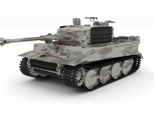 panzer tiger tank late 1944 v3 with interior 3D Model