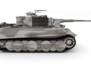 panzer tiger tank late 1944 v3 with interior 3D Model