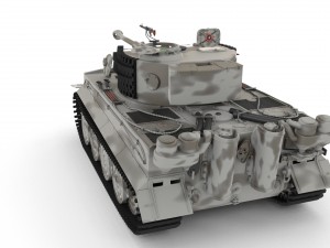 panzer tiger tank late 1944 v3 with interior 3D Model