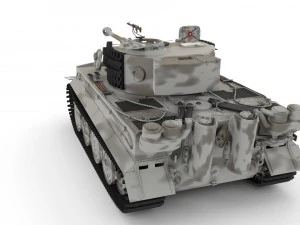 panzer tiger tank late 1944 v3 with interior 3D Model