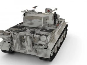 panzer tiger tank late 1944 v3 with interior 3D Model