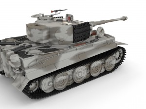 panzer tiger tank late 1944 v3 with interior 3D Model