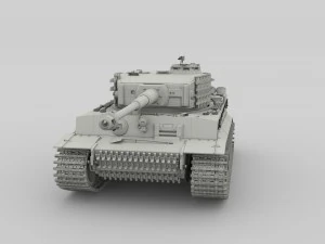 panzer tiger tank late 1944 v3 with interior 3D Model